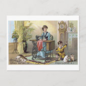 猫と暮らす家庭裁縫機械少年 ポストカード (正面)