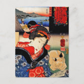 猫と暮らす日本の女性 – 歌川国芳 ポストカード (正面)