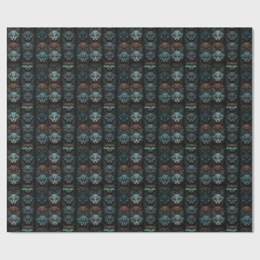 猫と暮らす暗カスタム色の恋人 ラッピングペーパー (フラット)