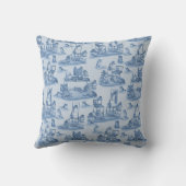 猫と暮らす自宅で二色のデルフトブルー クッション (裏面)