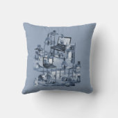 猫と暮らす自宅で二色のデルフトブルー クッション (裏面)