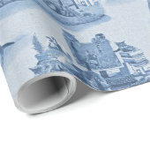 猫と暮らす自宅で二色のデルフトブルー ラッピングペーパー (ロールコーナー)