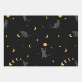 猫と月のフェイズラッピング紙シート ラッピングペーパーシート (正面3)
