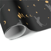 猫と月のフェイズラッピング紙 ラッピングペーパー (ロールコーナー)
