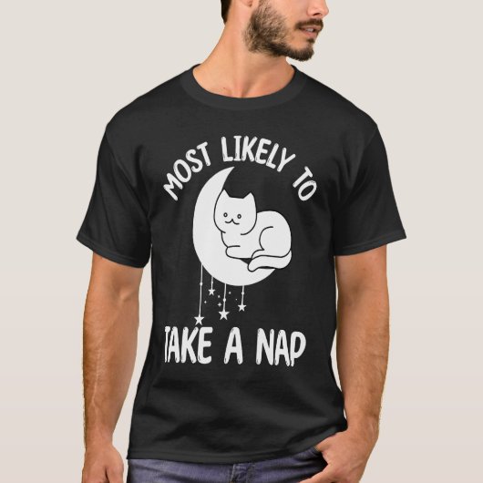 猫と月の引用 女性 男性 Tシャツ (正面)