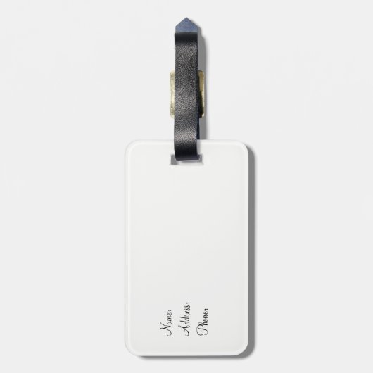 猫と月の荷物タグ ラゲッジタグ (裏面縦)