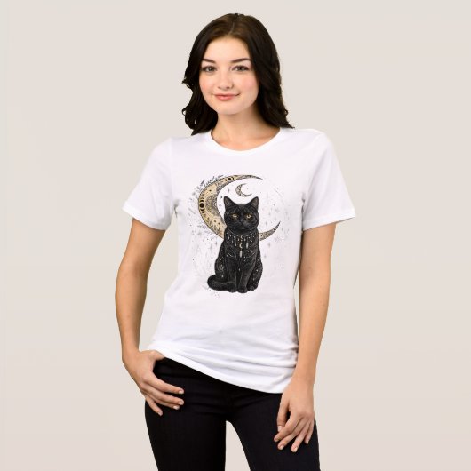 猫と月のTシャツ トライブレンドTシャツ (正面全面)