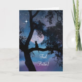 猫と月感じは早く元気 カード (正面)