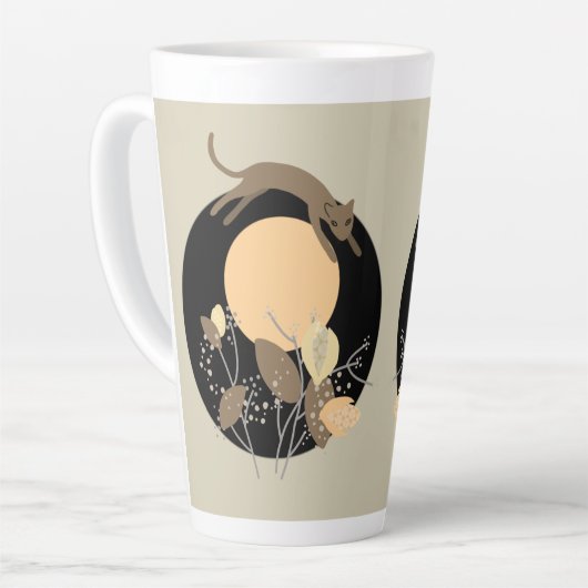 猫と月2 カフェラテマグ (左アングル)