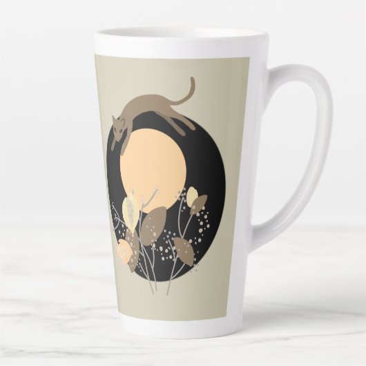 猫と月2 カフェラテマグ (右)