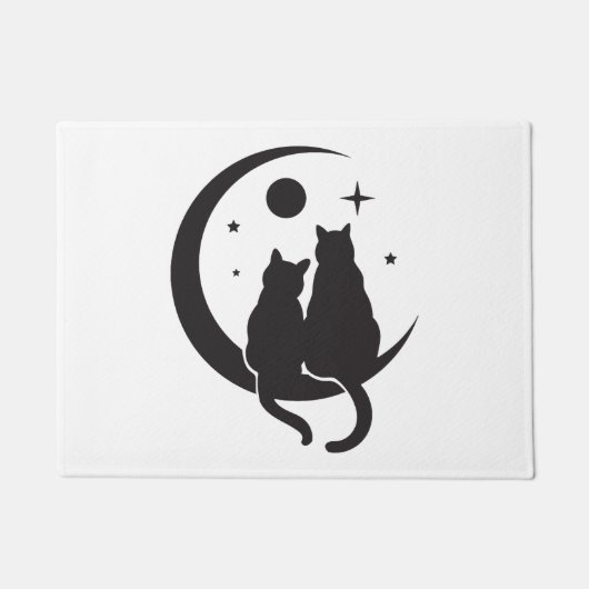 猫と月  ドアマット (正面)