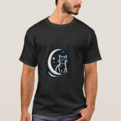 猫と月 Tシャツ (正面)