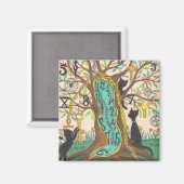 猫と木に溶ける時計 マグネット (正面/裏面)