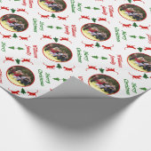 猫と木のクリスマスの休日の写真パーソナライズされた。 ラッピングペーパー (角)