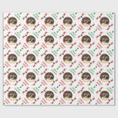 猫と木のクリスマスの休日の写真パーソナライズされた。 ラッピングペーパー (フラット)