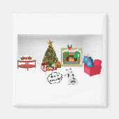 猫と木 マグネット (正面)