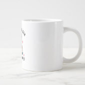猫と本があると人生はもっと楽しい 面白い猫のデザイン ジャンボコーヒーマグカップ (右)