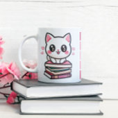 猫と本が大好きな物語と尾 マグカップ