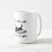 猫と本とコーヒー コーヒーマグカップ (正面右)