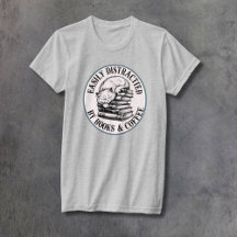 猫と本とコーヒー 女性用フィットTシャツ