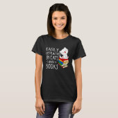 猫と本に夢中な可愛い猫と本 Tシャツ (正面フル)