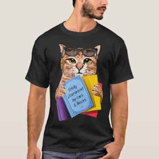 猫と本に気さくかわいい猫の本 Tシャツ