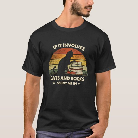 猫と本に関することなら何でも参加します 読者 L Tシャツ (正面)