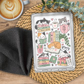 猫と本の両面Kindleカード挿入シート 招待状