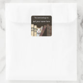 猫と本の名前 スクエアシール (バッグ)