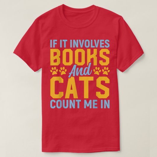 猫と本の恋人ブックウォームパン本の読Tet D Tシャツ (デザイン正面)