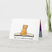 猫と本の誕生日カード カード (裏面)