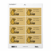 猫と本、カスタマイズ可能なヴィンテージ蔵書票 ラベル (フルシート)