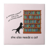 猫と本 タイル (正面)