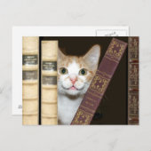 猫と本 ポストカード (正面/裏面)