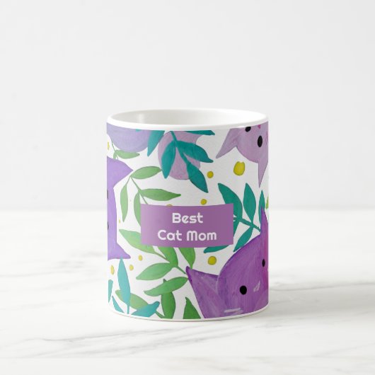 猫と枝最高のの母の日 コーヒーマグカップ (中央)