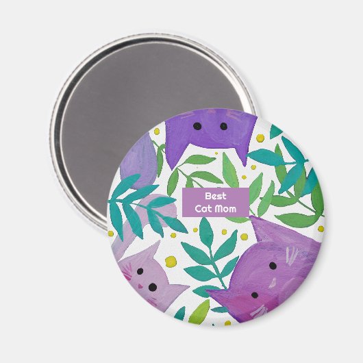 猫と枝最高のの母の日 マグネット (正面/裏面)