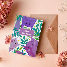 猫と枝最高の猫の母日ホリデーカード シーズンカード