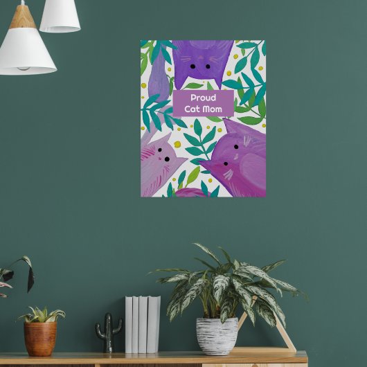 猫と枝誇りを持ったの母 ポスター (リビング1)