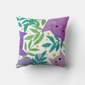 猫と枝 – 紫と緑 クッション (裏面)