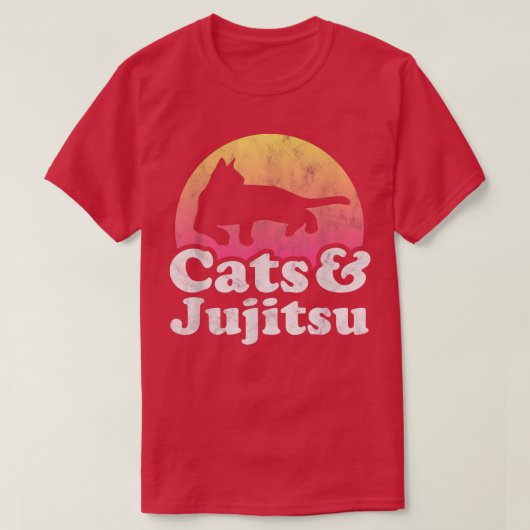 猫と柔術メンズまたはレディメンズキャット Tシャツ (デザイン正面)