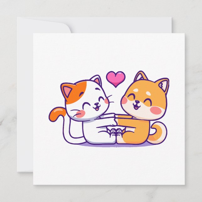 猫と柴犬 (正面)