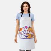 猫と柴犬 エプロン (着用した状態)