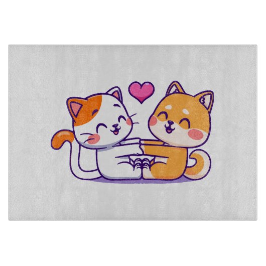猫と柴犬 カッティングボード (正面)