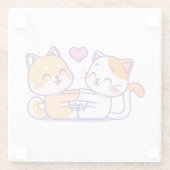 猫と柴犬 ガラスコースター (裏面)