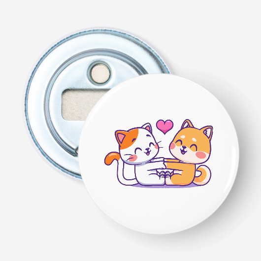 猫と柴犬 栓抜き (正面)