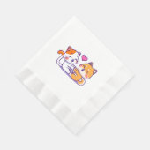 猫と柴犬 縁ありランチョンナプキン (角)