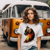 猫と森のダブルエクスポージャー Tシャツ