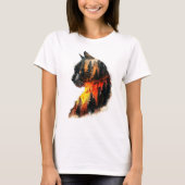 猫と森の二重露出 Tシャツ (正面)