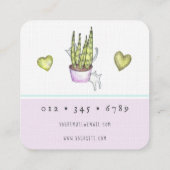 猫と植物シッター広場ビジネスカード スクエア名刺 (裏面)