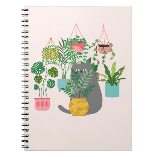 猫と植物 ノートブック (正面)